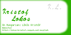 kristof lokos business card