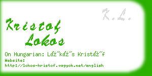 kristof lokos business card